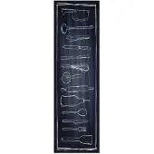 vidaXL Keuken Tapijt Zwart 150 x 45 cm Fluweel