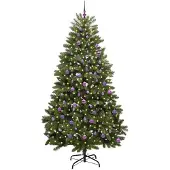 vidaXL Kunstkerstboom 240 cm 300 LED's Warmwit PVC en Staal Groen