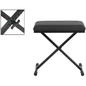 Boston OB-160 keyboardkruk – X-model, zwart met leather look zitting, made in EU