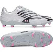 Under Armour Shadow Select 4 Gras Voetbalschoenen (FG) Grijs Zwart Roze