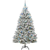 vidaXL Kunstkerstboom 210 cm 300 LED's Warmwit PVC en Staal