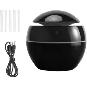 Torribaly Draagbare Luchtbevochtiger USB-Geurverspreider LED-Nachtlampje Elektrische Etherische Olieverspreider Aromatherapie Zwart