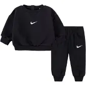 Nike Kids joggingpak met ronde hals - zwart Effen - maat 74-80