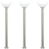 vidaXL Bolderverlichting met sensor 3 stuks 120 cm RVS IP44