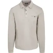 Casa Moda Regular Fit Poloshirt lange mouw beige, Effen