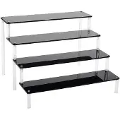 Tlily 4-Laags Zwarte Acryl Displaystandaard, Transparante Acryl Standaard, Cupcakehouderstandaard met Display-Organizer