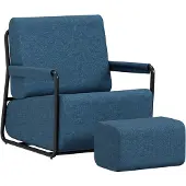SoBuy Relaxfauteuil met Voetenbank, 59.5x67x78 cm