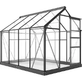 Outsunny Greenhouse-Aluminiumlegierung, Polycarbonat-190L x 252B x 201H cm-Grau