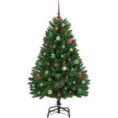vidaXL Kunstkerstboom 150 cm 150 LED's Warmwit PVC en Staal Groen