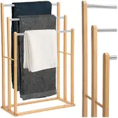 Gockowiak Bamboe Handdoekrek 3-armig - Vrijstaand Houten Badkamer Accessoire
