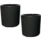 MPLCo Set van 2 Zwarte Gietijzeren Thee Kopjes - 100ml