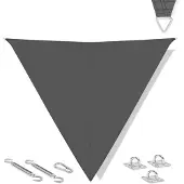 Vonroc Schaduwdoek driehoek - 360 cm – grijs | incl. RVS bevestigingsset