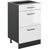 Vicco Keukenonderkast R-Line, Wit Hoogglans/Antraciet, 50 cm zonder werkblad