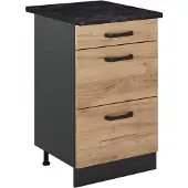 Vicco Keukenonderkast R-Line, Goudkleurig Eiken/Antraciet, 50 cm antraciet werkblad