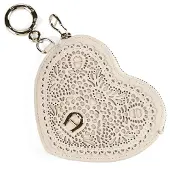 Etienne aigner Ciondollini tasbedeltje van leer, 11,5 cm beige