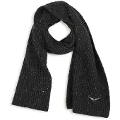 Zadig & Voltaire Meisjes Sjaal Donkergrijze vleugels (OSFA), Casual, Grijs, Polyester, kinderkleding X60876