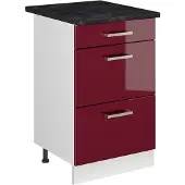 Vicco Keukenonderkast R-Line, Rode hoogglans/Wit, 50 cm antraciet werkblad
