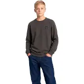 Petrol Industries katoenen sweater met logo - antraciet Grijs Logo - maat 140