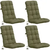 vidaXL 4-delige hoogrugkussen VIANEN 4 st 100% Polyester Olijfgroen