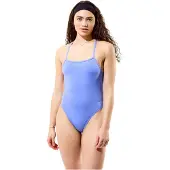 Speedo Solid V-back 2.0 Swimsuit Blauw 34 Vrouw