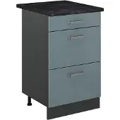 Vicco Keukenonderkast R-Line, Blauw-grijs/Antraciet, 50 cm antraciet werkblad