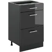 Vicco Keukenonderkast R-Line, Antraciet Hoogglans/Antraciet, 50 cm zonder werkblad