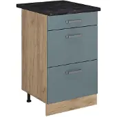 Vicco Keukenonderkast R-Line Blauw-grijs/Goudkleurig Eiken 50 cm antraciet werkblad, Model 69985
