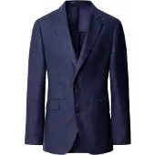 Hackett Heren Americana wollen visgraat marineblauw (40/32), Casual, Klassiek HM4400218