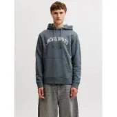 Jack & Jones Sweatshirt 'JJEDENVER' basaltgrijs / wit