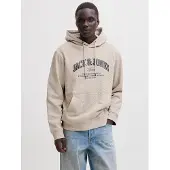 Jack & Jones Sweatshirt 'JJEDENVER' beige / zwart