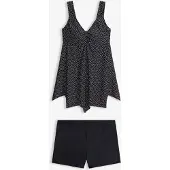 Bonprix Lange tankini (2-dlg. set) met zigzagzoom maat 46