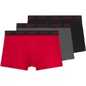 HUGO Boxershorts stone grey / knalrood / zwart