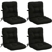 vidaXL 4-delige hoogrugkussen VIANEN 4 st 100% Polyester Zwart