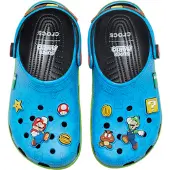 Crocs Clogs 'Super Mario' azuur / geel / lichtgroen / rood