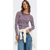 ONLY Shirt 'ONLVal' lichtblauw / donkerblauw / wijnrood / wit