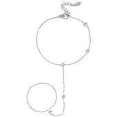 Yehwang Handchain met asymmetrische steentjes - zilveren kleur