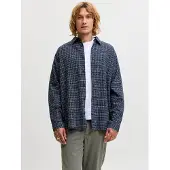 Jack & Jones Overhemd 'JJCarter' navy / donkerblauw / wit