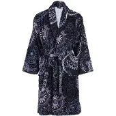 Padiro unisex badjas S - blauw en meerkleurig - 100% katoen - ornamentenpatroon - sjaalkraag en ceintuur