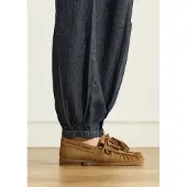Manfield - Dames - Cognac suède loafers - Maat 36