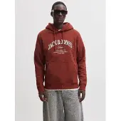 Jack & Jones Sweatshirt 'JJEDenver' saffier / donkerrood / wit