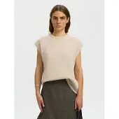Selected Wolmix Gebreid Gilet Dames Grijs XXL