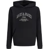 Jack & Jones Kids Junior Sweatshirt 'JJEDENVER' zwart / zwart gemêleerd / wit