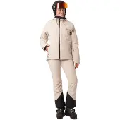 2117 of Sweden Humla Lichtgewicht, gevoerde dames ski-jas met capuchon, beige, maat M