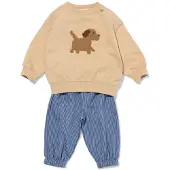 HEMA Baby Kledingset Sweatstof Hond Beige (beige)