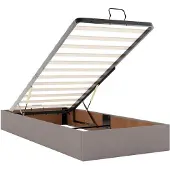 vidaXL Ottoman bed met matras met hoofdeinde 2 st Taupe Stof