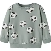 Name it Sweatshirt 'NMMLouie' pastelgroen / zwart / wit