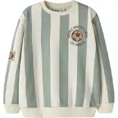 Name it Sweatshirt 'NMMLane' chocoladebruin / mintgroen / wit