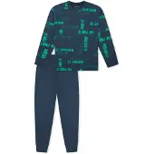 Schiesser Nachtkledij ' Nightwear ' turquoise / donkerblauw / groen