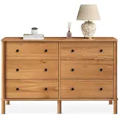 Idimex APOANA-commode van massief hout met 6 lades – eikenkleuren