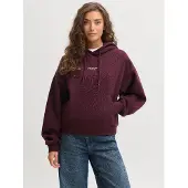 Jack & Jones Sweatshirt 'JXStudio Vesterbro' wijnrood / wit